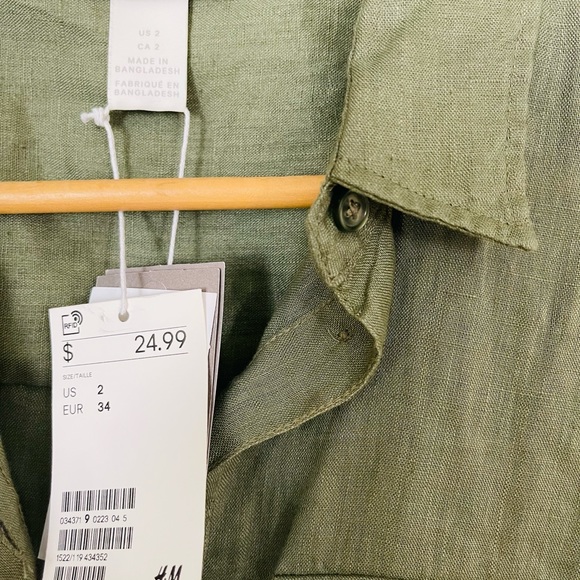 New Natural Linen H&M shirt. Size 2 - Picture 9 of 11